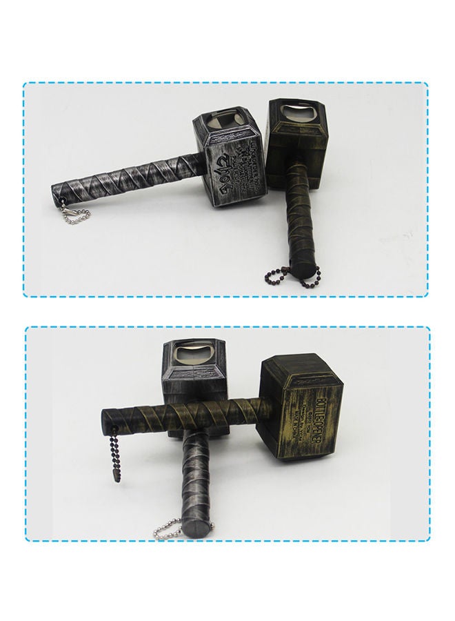 NIBEMINENT Thor Hammer Shaped Bottel Opener Gold/Silver 0.135kg  - Image 4