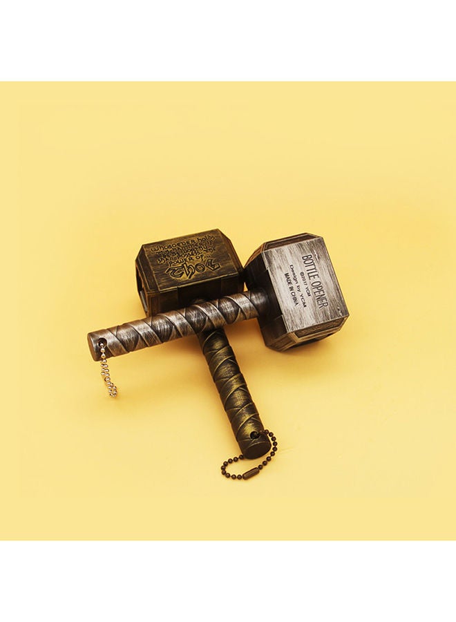 NIBEMINENT Thor Hammer Shaped Bottel Opener Gold/Silver 0.135kg  - Image 2