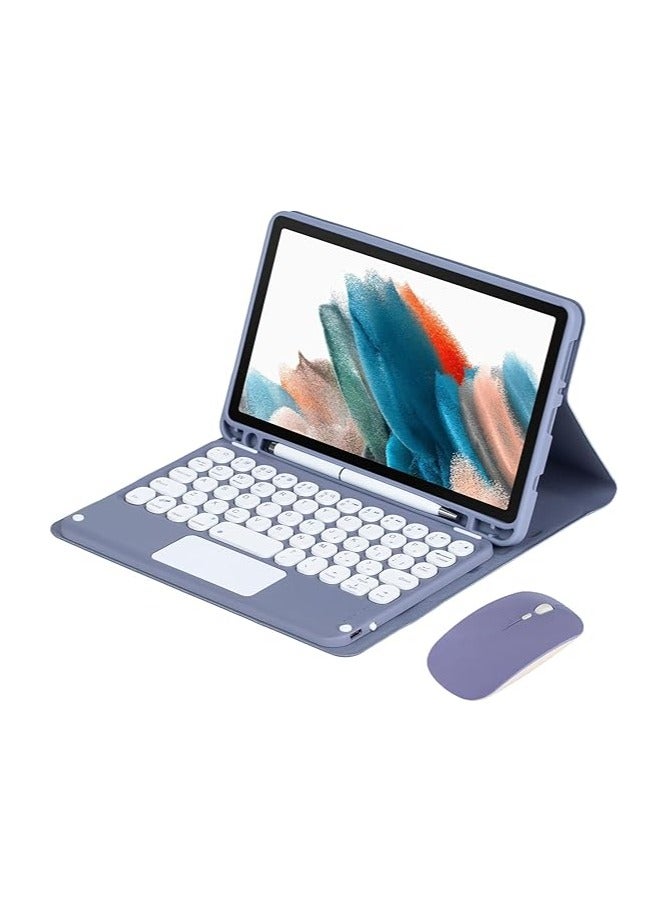 general Arabic and English Touched Keyboard Case Compatible with Samsung Galaxy Tab A9 8.7 inch (SM-X110/X115),With Mouse Detachable Wireless Bluetooth Keyboard Pencil Holder Cover