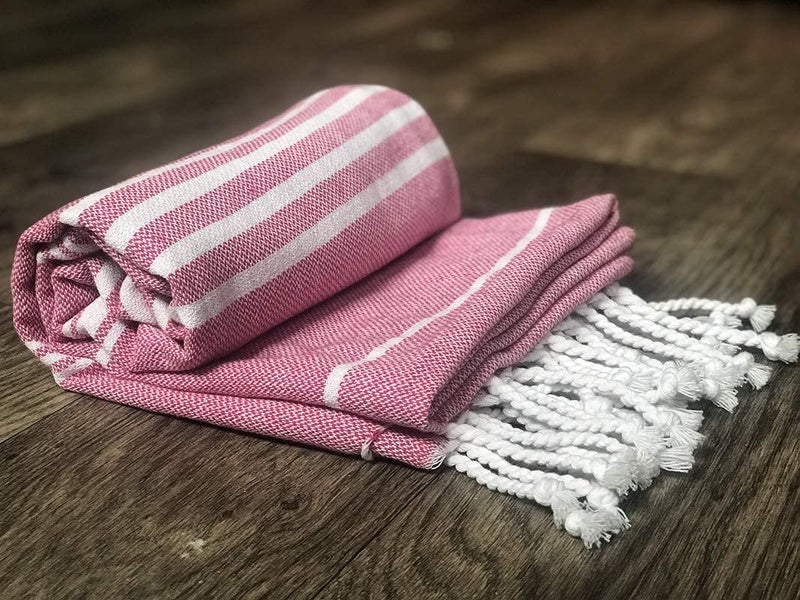 ROSSLYN Bath/Beach Towel Ultra Soft, Absorbent & Quick Dry Towel for Bath, Beach, Pool, Travel, Spa and Yoga 76x152 cm Set of 2 (Pink-Green) - Image 1