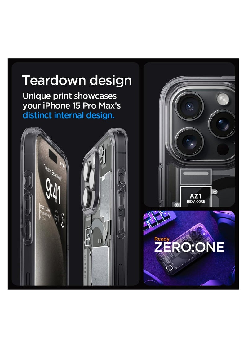 SYOSI - Magnetic Shockproof for iPhone 15 Pro Max Case, Camera Protection & Military Grade Drop Tested, Compatible with MagSafe, Sturdy Kickstand Frosted iPhone 15 Pro Max Phone Case, Black Titanium - Image 1