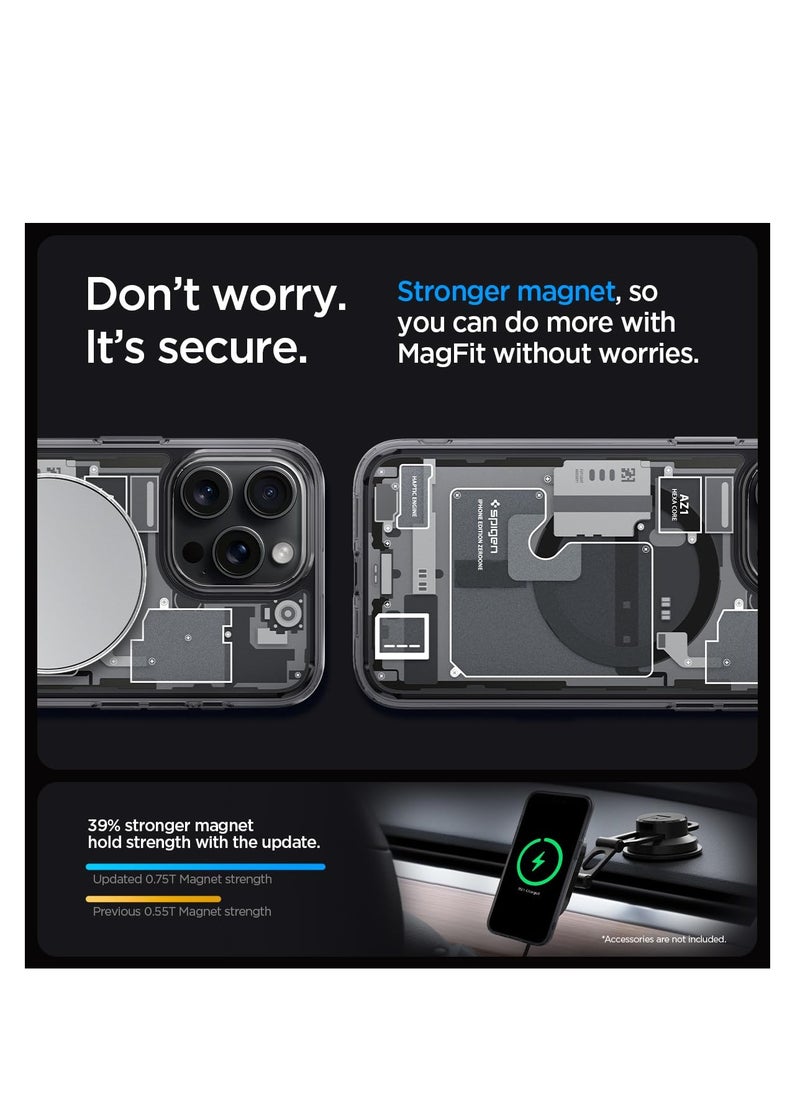 SYOSI - Magnetic Shockproof for iPhone 15 Pro Max Case, Camera Protection & Military Grade Drop Tested, Compatible with MagSafe, Sturdy Kickstand Frosted iPhone 15 Pro Max Phone Case, Black Titanium - Image 1