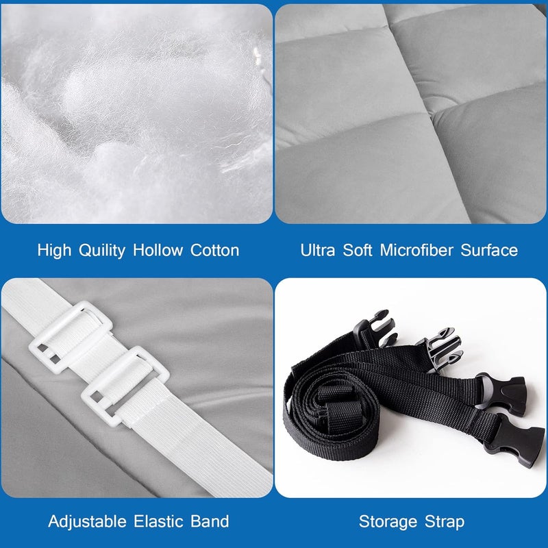 Coldwind Cot Mattress Pad - Improved Thickness Quilted Camping Mattress Topper 30" x 75" - Image 3