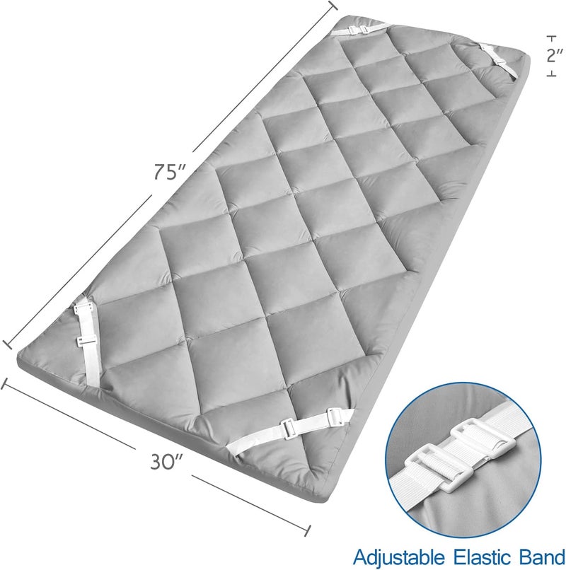 Coldwind Cot Mattress Pad - Improved Thickness Quilted Camping Mattress Topper 30" x 75" - Image 2