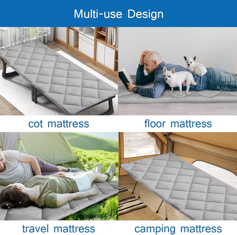 Coldwind Cot Mattress Pad - Improved Thickness Quilted Camping Mattress Topper 30" x 75" - Image 4