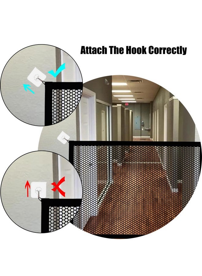 Lofekea 2 Pack Dog Gate Mesh Baby Gate 43.3'' X 28.3'' Pet Gate For The House No Drilling Puppy Gate For Stairs & Doorways Install Anywhere 12 Hooks By Lofekea - Image 5