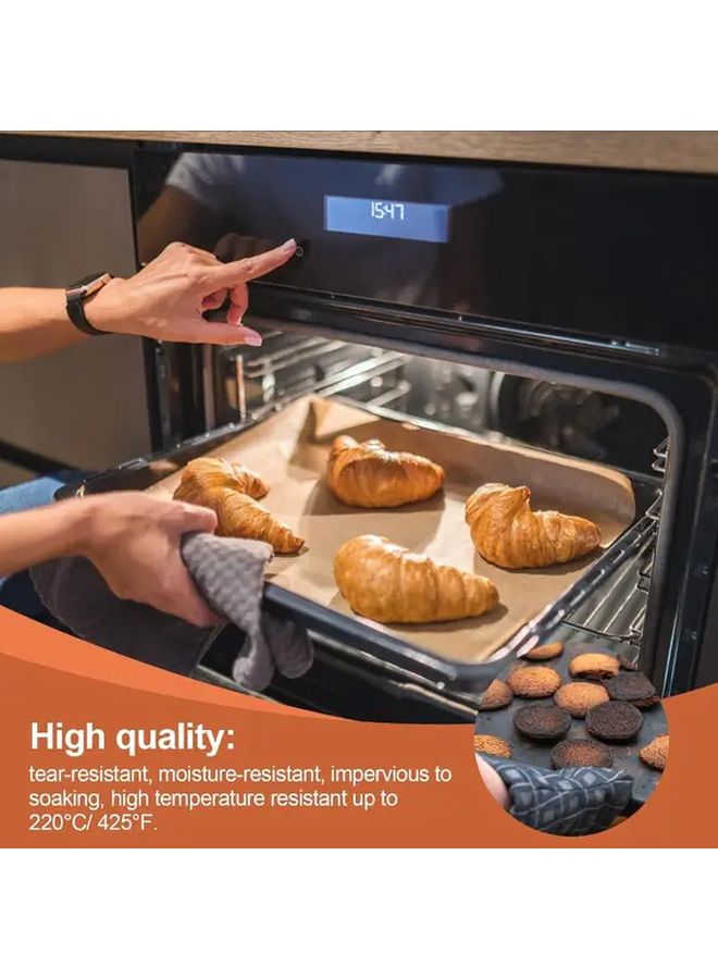 Brown Unbleached Parchment Paper 100 Sheets Pre Cut Heat Resistant Non Stick Baking - Image 2