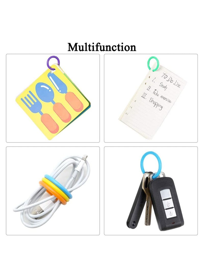 144 Pieces Plastic Loose Leaf Rings Multi Color Binder Book Flexible for Cards Document Stack and Swatches Organization School Home Office Use 6 Colors - Image 5