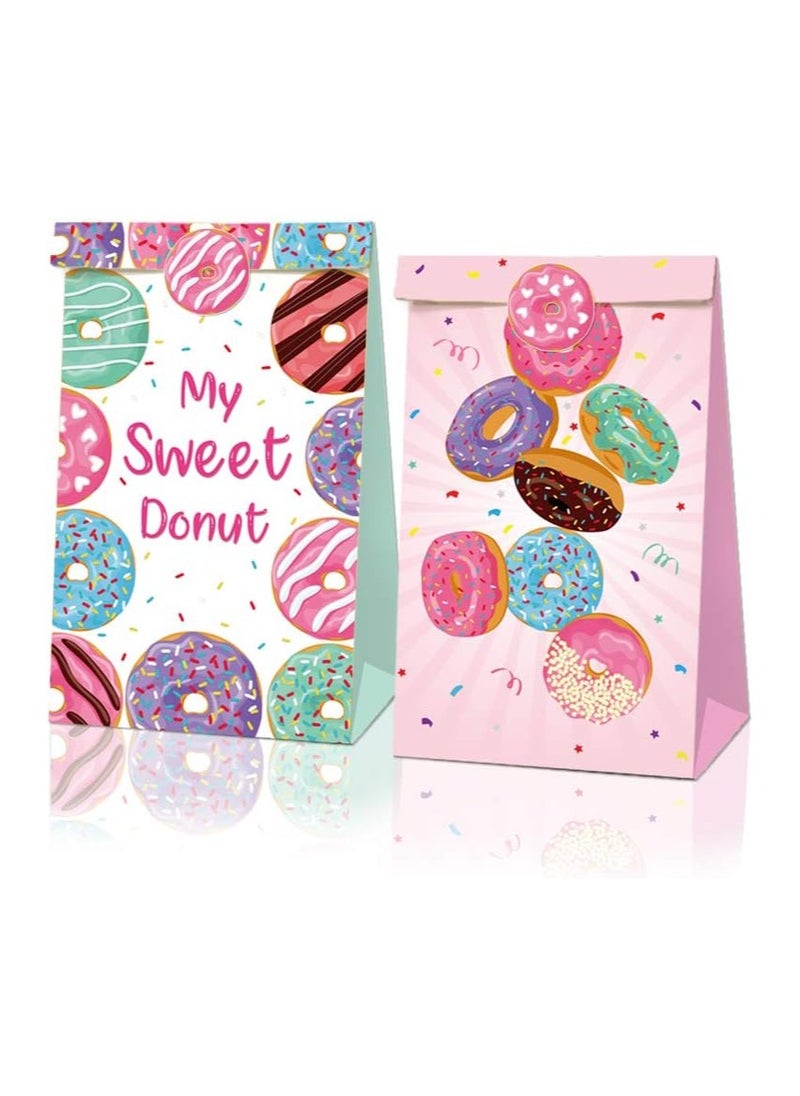 Party with Emma 12 Pieces Girl or Boy Donut Outer Space Astronaut Gender Reveal Transportation Goodie Bags Birthday Party Supplies Transportation Party Favor Party Bags Gift Bags (Donut)  - Image 1