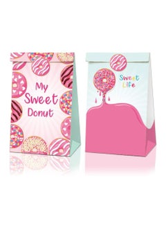 Party with Emma 12 Pieces Girl or Boy Donut Outer Space Astronaut Gender Reveal Transportation Goodie Bags Birthday Party Supplies Transportation Party Favor Party Bags Gift Bags (Donut)  - Image 2