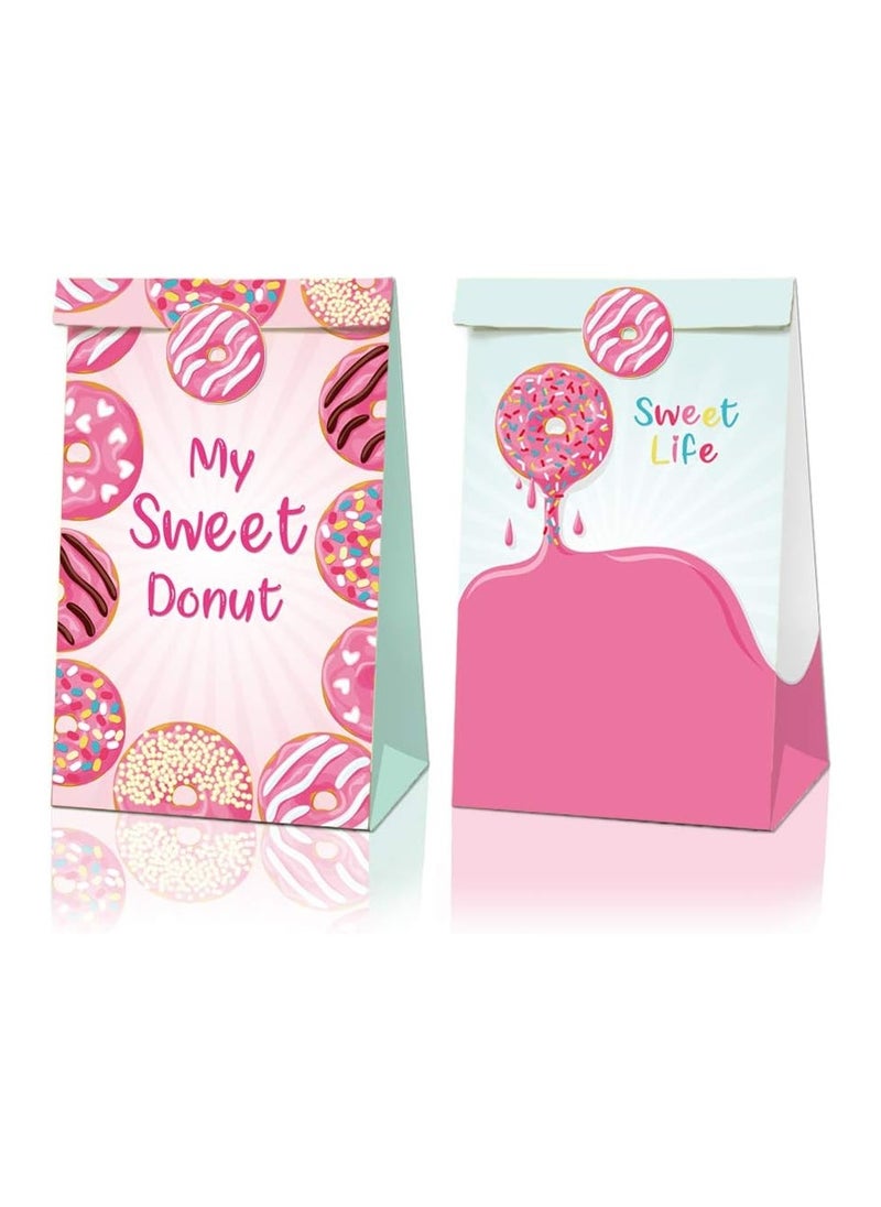 Party with Emma 12 Pieces Girl or Boy Donut Outer Space Astronaut Gender Reveal Transportation Goodie Bags Birthday Party Supplies Transportation Party Favor Party Bags Gift Bags (Donut)  - Image 2