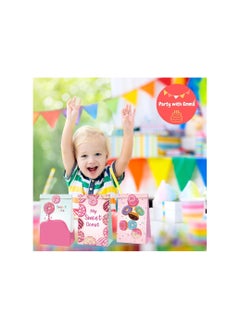 Party with Emma 12 Pieces Girl or Boy Donut Outer Space Astronaut Gender Reveal Transportation Goodie Bags Birthday Party Supplies Transportation Party Favor Party Bags Gift Bags (Donut)  - Image 4