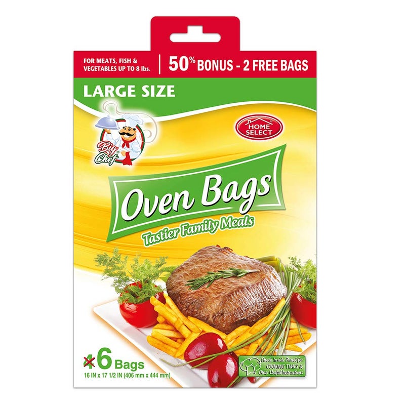 Home Select Reusable Oven Bags, Clear, Large, 6 Count, Self Seal - Image 4