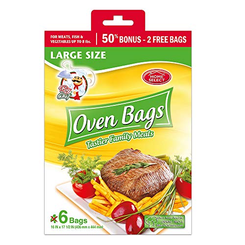 Home Select Reusable Oven Bags, Clear, Large, 6 Count, Self Seal - Image 1