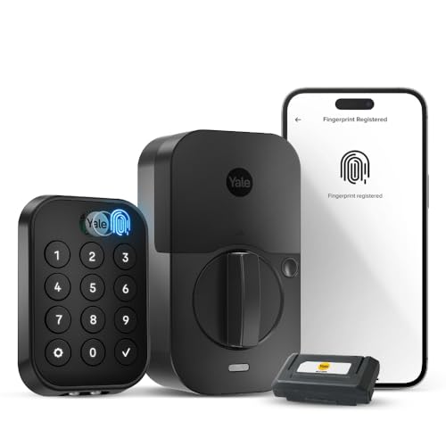 Yale Assure Lock 2 Touch Deadbolt, Black Key-Free Fingerprint Smart Door Lock with Wi-Fi Connected Touchscreen Keypad and Fingerprint Scanner for Code Entry and Remote Access, YRD430-F-WF1-BSP - Image 1