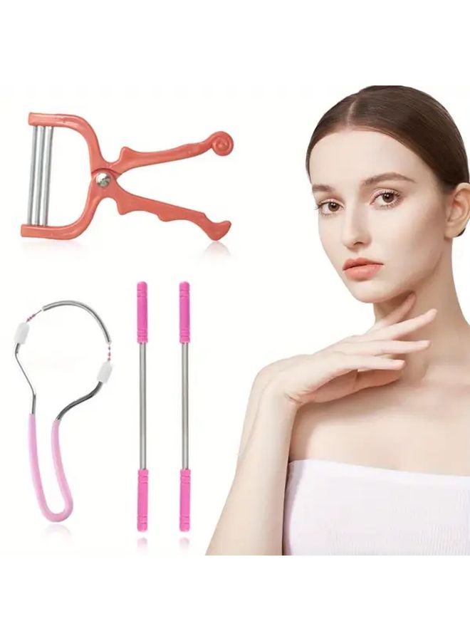 4pcs Facial Hair Remover Epilator Set For Women Upper Lip Chin Cheeks Neck - Image 1