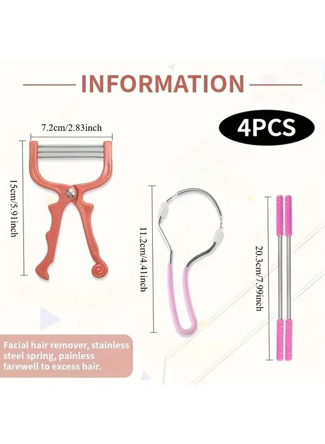 4pcs Facial Hair Remover Epilator Set For Women Upper Lip Chin Cheeks Neck - Image 4