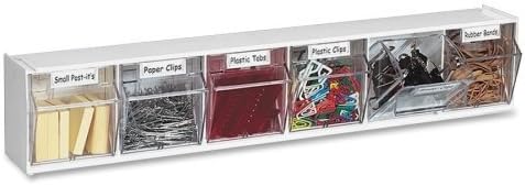 Deflecto Interlocking Horizontal Tilt Bin  45 x 2362 x 362  6 Compartments  White