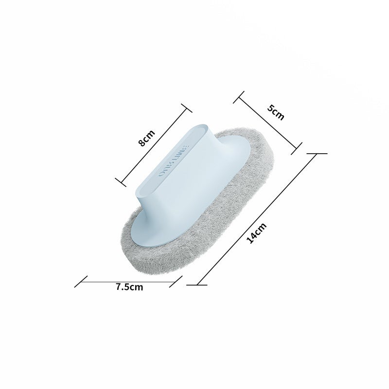 Household Tile Cleaning Brush, Nordic Style Kitchen Sponge with Handle, Multi-Functional Solid Color Bath & Stovetop  Cleaner