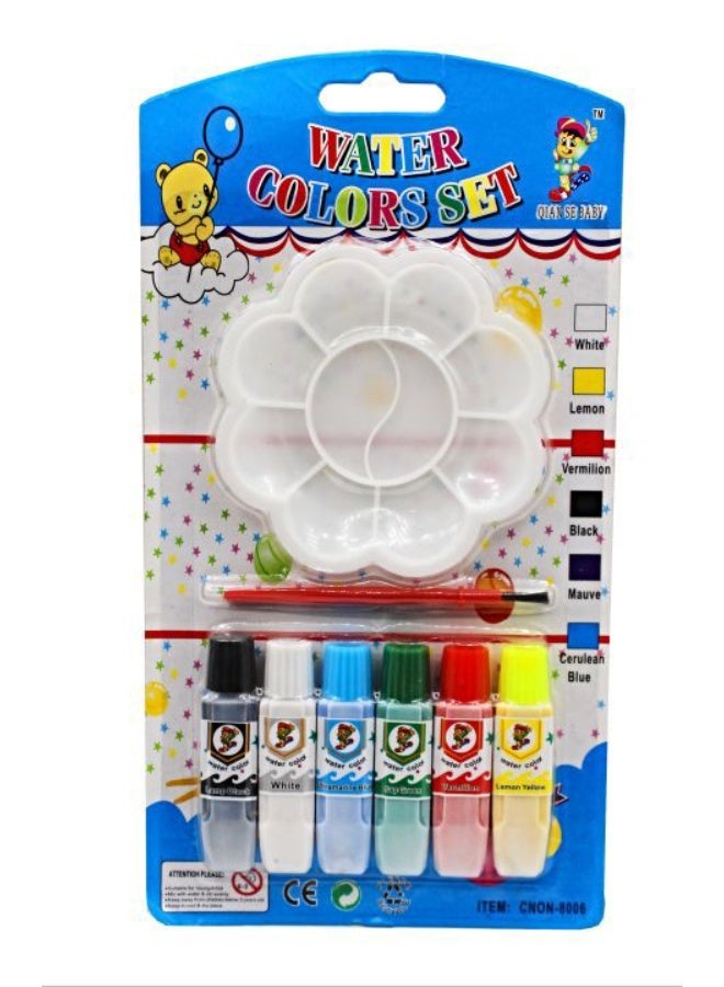 Watercolor set of 6 tubes with a brush - Image 1