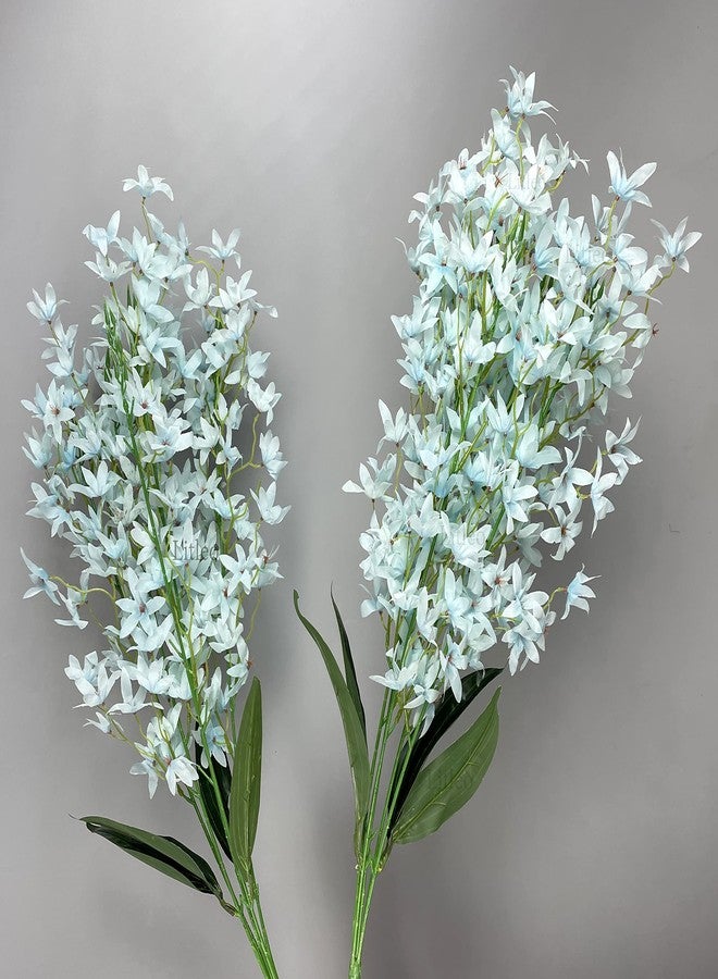 Litleo Artificial Flowers, Fake Flowers,Plastic Flowers, Orchid Dancing Lady Butterfly Orchid,Phalaenopsis amabilis,Moth Orchid for Art,Shop,Store,Interior Decoration (Aqua Blue, 1) - Image 2