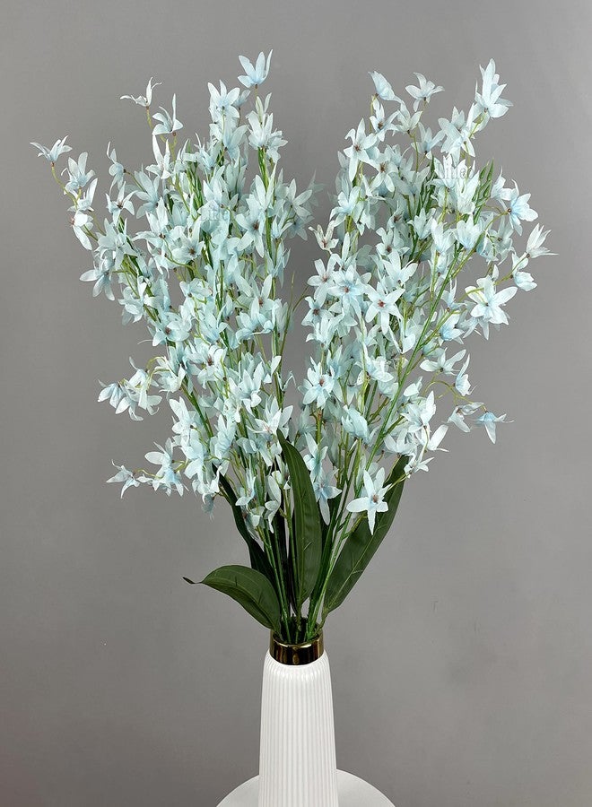 Litleo Artificial Flowers, Fake Flowers,Plastic Flowers, Orchid Dancing Lady Butterfly Orchid,Phalaenopsis amabilis,Moth Orchid for Art,Shop,Store,Interior Decoration (Aqua Blue, 1) - Image 1
