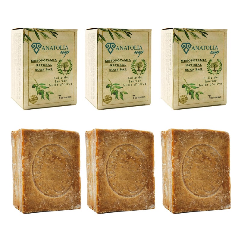 Anatolia Soap Organic Handmade Natural Castille Body For Men Women (%100 Olive Oil 3 Pack) - Image 1