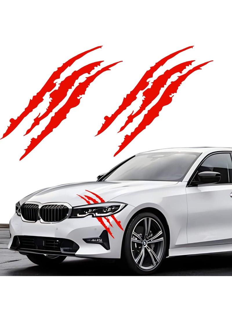 Loquat Claw Mark Decals for Cars, 2PCS Red Headlight Car Sticker, Monster Claw Marks, Car Sticker Stripes Scratch Decal Vinyl, for Sports Cars SUV Truck Window Motorcycles ect - Image 1