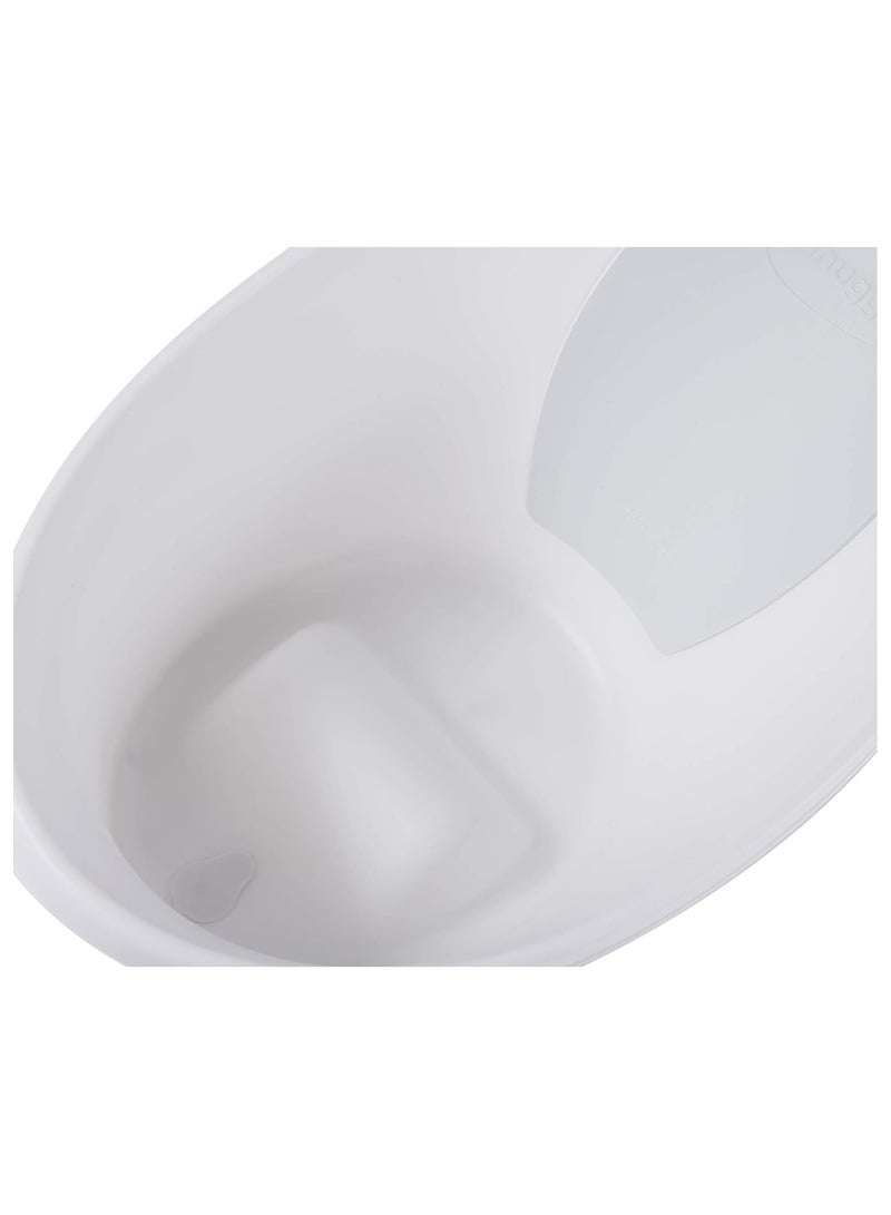 Shnuggle حمام الأطفال حديثي الولادة | دعم مدمج وظهر ناعم | مناسب من حديثي الولادة | دعم مقعد الحمام يشمل قابس (أبيض) - Image 5