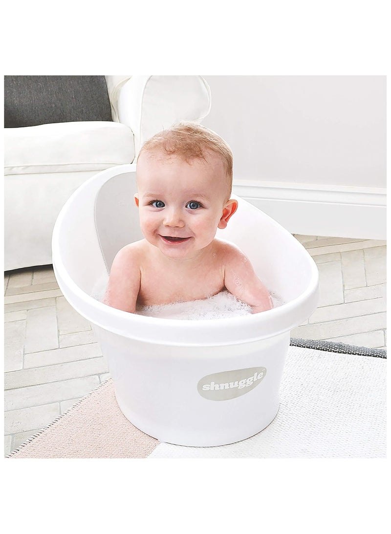 Shnuggle حمام الأطفال حديثي الولادة | دعم مدمج وظهر ناعم | مناسب من حديثي الولادة | دعم مقعد الحمام يشمل قابس (أبيض) - Image 3
