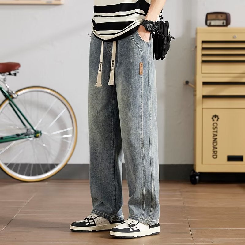 Unisex Classic Denim Jeans Loose Fit Daily Outdoor Wear - Image 3