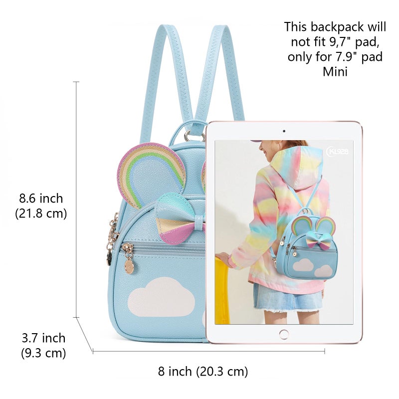 KL928 Girls Mini Backpack Bowknot Polka Dot Cute Small Daypacks Convertible Shoulder Bag Purse for Women - Image 2