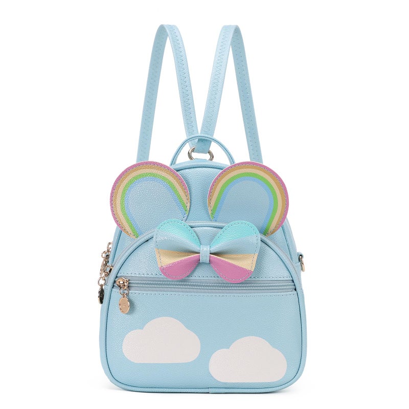 KL928 Girls Mini Backpack Bowknot Polka Dot Cute Small Daypacks Convertible Shoulder Bag Purse for Women - Image 1
