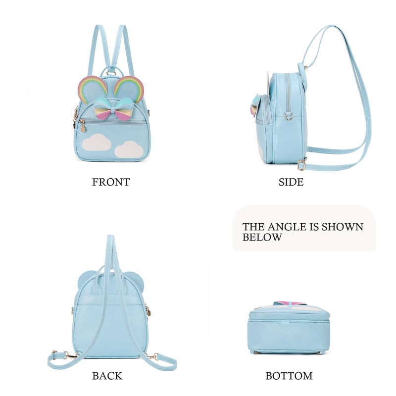 KL928 Girls Mini Backpack Bowknot Polka Dot Cute Small Daypacks Convertible Shoulder Bag Purse for Women - Image 5