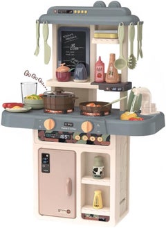 UniTrain Plastic Toy Play Kitchen Food Set for Kids Toddlers 3-5 - Cooking Pretend Play Interactive Station with Sink, Water, Steam, Sound, Accessories (36 Pcs) - Little Girls Birthday Gift  - Image 1