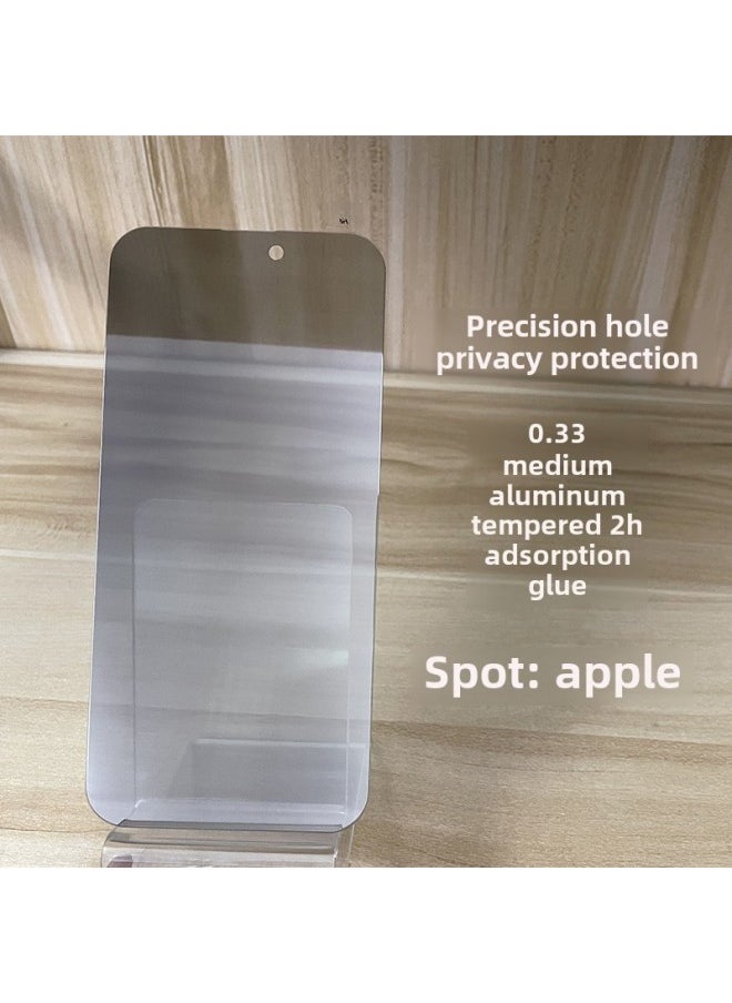 Generic - 16 Applicable Film For Apple 15 Tempered Film IPhone13 Mobile Phone Film 11 HD Film 12 Anti-peep 14 With Packaging-Color:Aluminum Fine Hole Anti-peep-Dimensions:Plus Ten-in-one Envelope Independent Packaging Box - Image 1