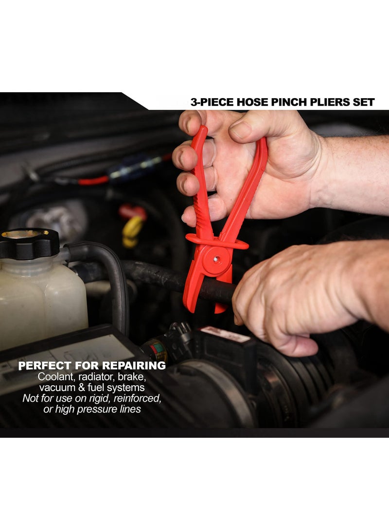 مجموعة أدوات مشابك خط وقود السيارات المكونة من 3 قطع، خفيفة الوزن ومتينة، مصنوعة من النايلون - للاستخدام أثناء إصلاح أنظمة التبريد والفرامل والفراغ والوقود - Image 3