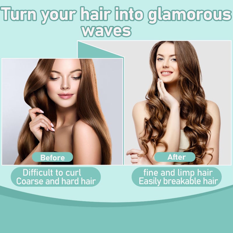 AHSNYLC Satin Sponge-Rollers for Hair - AHSNYLC 9PCS Sponge Curlers,Soft Curlers to Sleep in,Hair Rollers,Hair Curlers No Heat,Soft Sleep Hair Rollers,Stain Heatless (Cyan Color) - Image 2