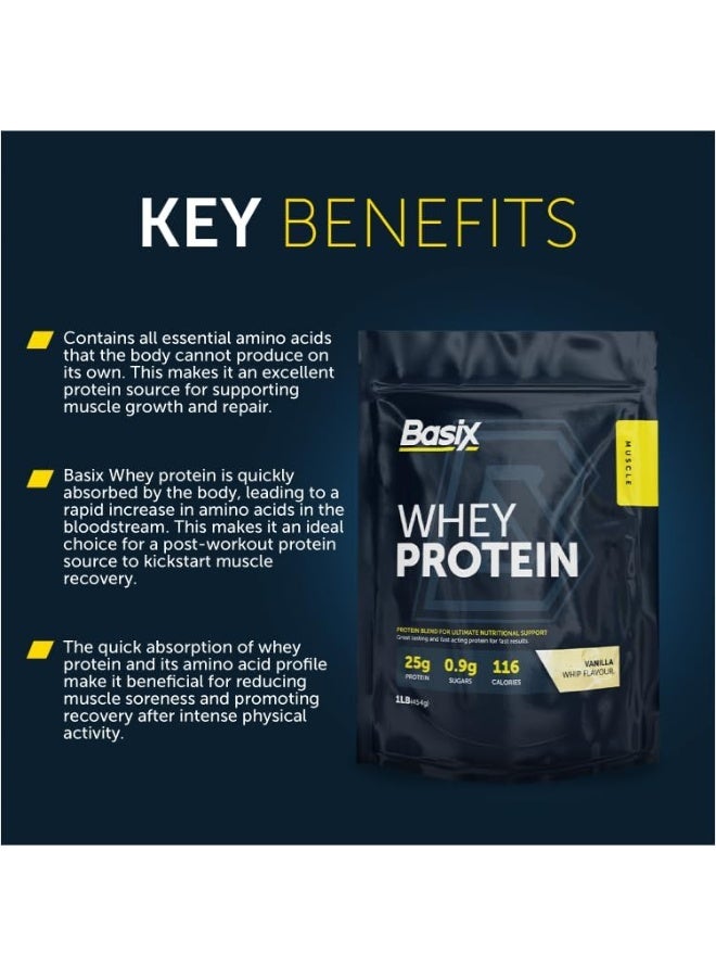باسيكس - بروتين مصل اللبن للعضلات - مخفوق الفانيليا - 1 رطل - Image 4
