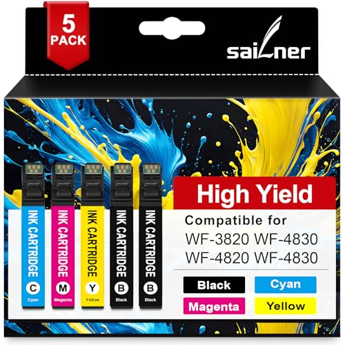 SAILNER Remanufactured Ink Cartridge Replacement for Epson 822XL Ink Cartridges 822 XL T822 High Yield Latest Upgrade for Epson Workforce Pro WF-3820 WF-4830 WF-4820 WF-4830 WF-4833 Printer 822XL (5 Pack) - Image 1