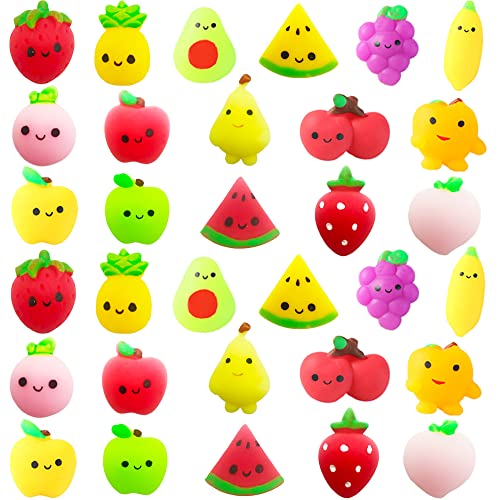 HSMQ 32pcs Mochi Squishy Toys Set for Kids Mini Squishies Kawaii Fruit Squeeze Toys Pack Cute Stress Relief Anxiety Toys for Boys Girls - Image 1