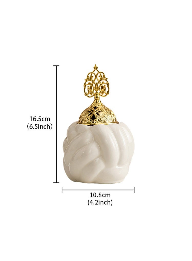 Ceramic golden cube aromatherapy burner, festival handheld burner, home decoration item, aroma burner