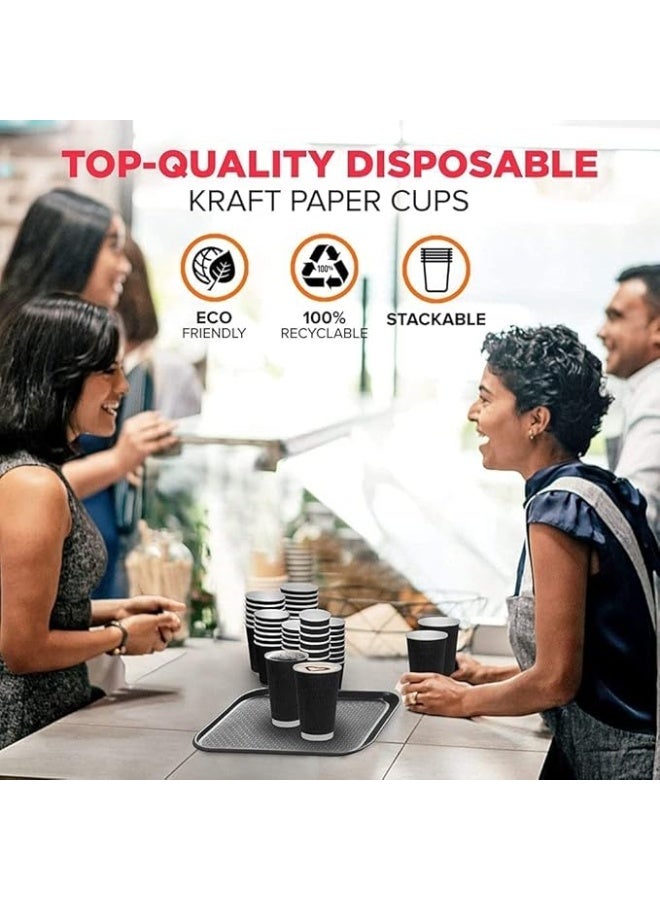 Pierre Donna Espresso Qahwa Disposable Ripple Cups 4 Oz – Insulated Hot Drink Cups for Arabic Coffee & Espresso, Black Color (250 Pcs) - Image 4