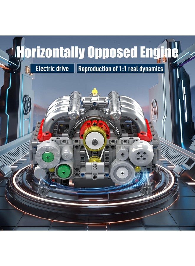 mould king Mould King 10193 Boxer Engine Model Kit That Runs - Build Your Own Mini Engine, Car Engine Replica Build Blocks Set for Kids/Adult (609 Pcs)  - Image 2