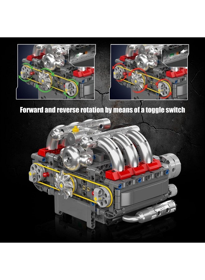 mould king Mould King 10193 Boxer Engine Model Kit That Runs - Build Your Own Mini Engine, Car Engine Replica Build Blocks Set for Kids/Adult (609 Pcs)  - Image 3