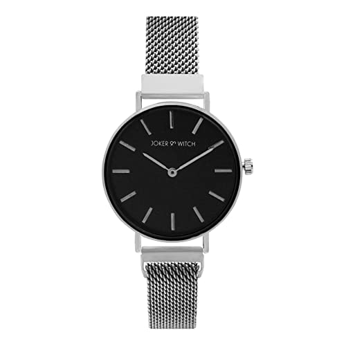 Joker & Witch Natalie Black Dial 12mm Silver Stainless Steel Watch for Women - Image 1
