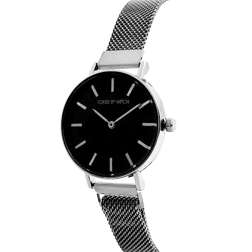 Joker & Witch Natalie Black Dial 12mm Silver Stainless Steel Watch for Women - Image 2