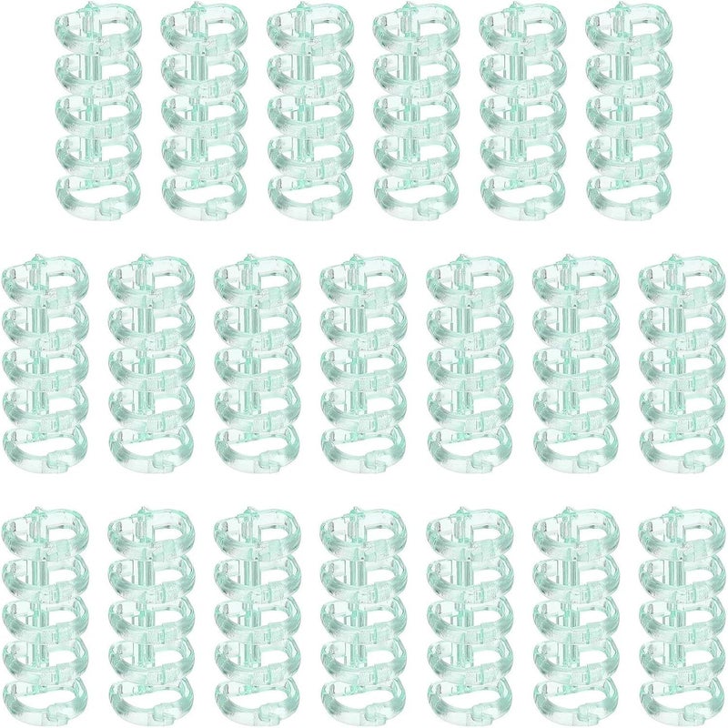 100 Pcs Light Green Plastic 5 Ring Binder Rings for Loose Leaf Folio Office Supply - Image 1