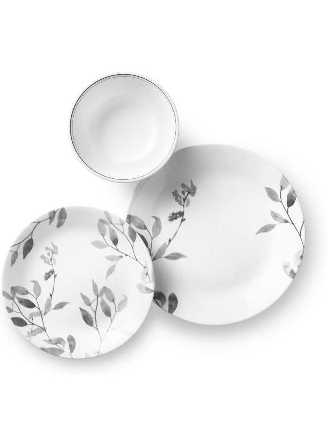 Corelle طقم أدوات المائدة كوريل بوتيك أوراق ضبابية 12 قطعة خدمة لـ 4 - Image 3