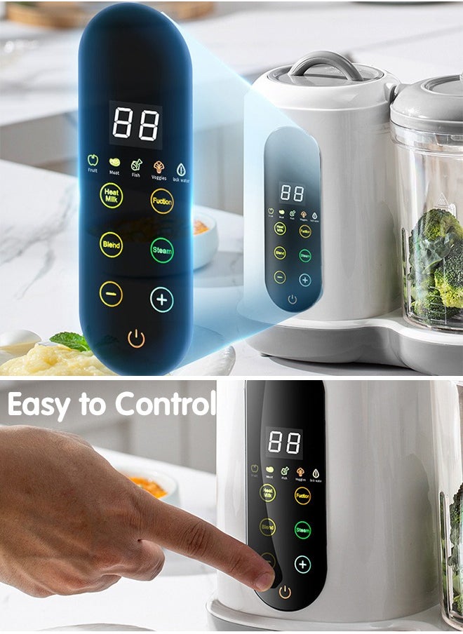 Super ZYouth - 4 in 1 Baby Food Processor, Baby Food Maker with Smart Control, Multifunctional Steaming Blender with Steam Pot, Baby Food Dispenser, Auto Cooking and Grinding, Warming Milks,  BPA Free, White - Image 1